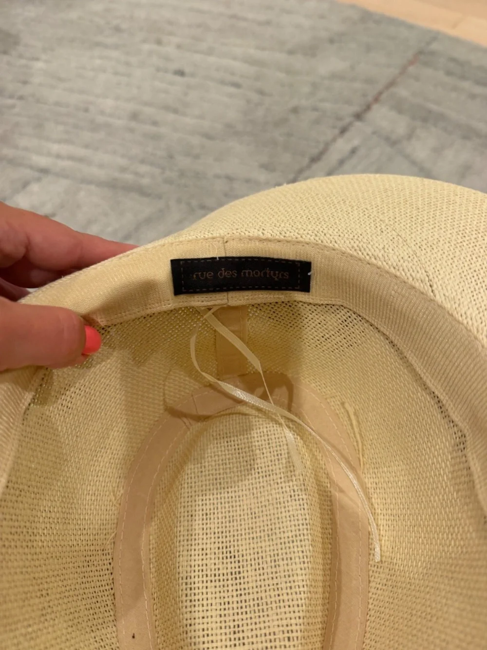 Rue des Martyrs Straw Fedora Beige Black White Embellished Band